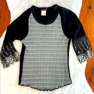 Custo Barcelona floral black fitted long sleeve M